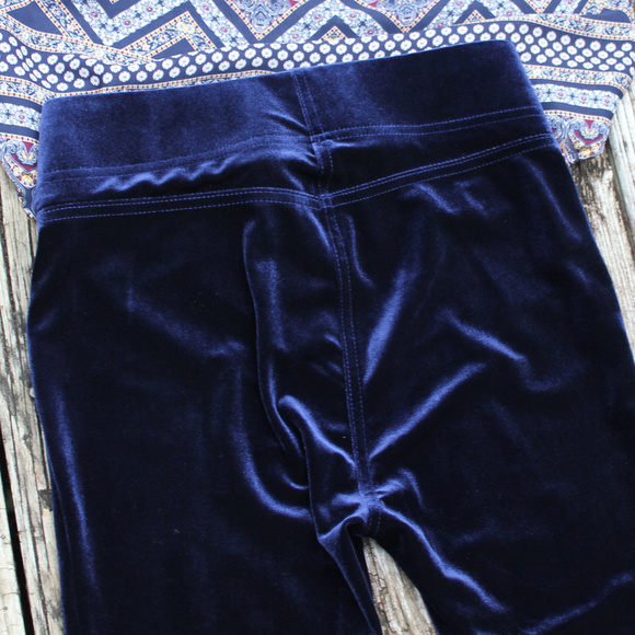 LOFT Petite Plush Velvet Leggings Blue Crush S/P - Picture 7 of 8